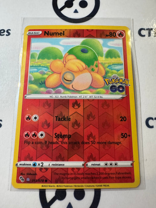Numel Peelable DITTO #013/078 Reverse Holo -Pokemon Go ! Pokemon Card
