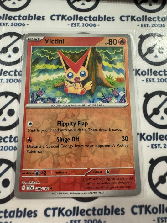 Victini Reverse Holo Scarlet & Violet Temporal Forces # 030/162 Pokemon