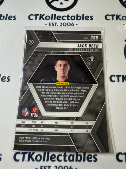 2025 NFL Panini Mosaic Rookie Variation Card #280 Jack Bech Raiders