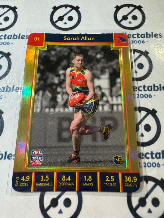 2023 AFLW Teamcoach Sarah Allan Gold #01 Crows