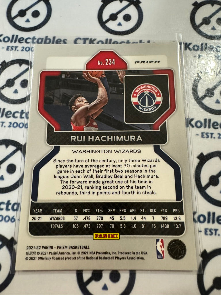 2021-22 NBA Panini Prizm Rui Hachimura Red White Blue #234 Wizards