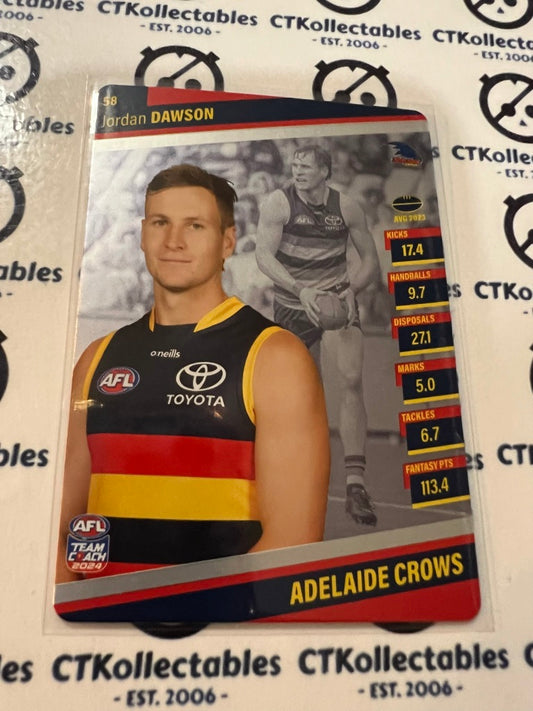 2024 AFL Teamcoach Silver Card #58 Jordan Dawson Crows