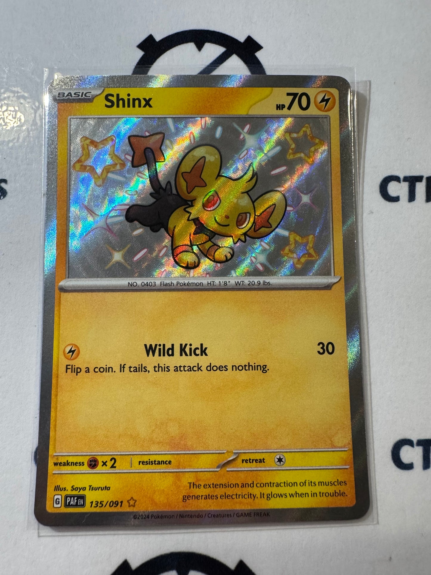 Shinx Shiny Rare #135/091 2024 Paldean Fates Pokemon Card