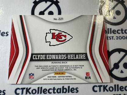 2020 NFL Certified Freshman Fabrics Clyde Edwards-Helaire RPA #87/99 Chiefs