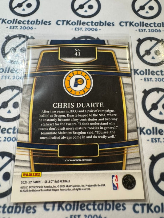 2021-22 Panini NBA Select Chris Duarte Rookie Concourse #41 Pacers