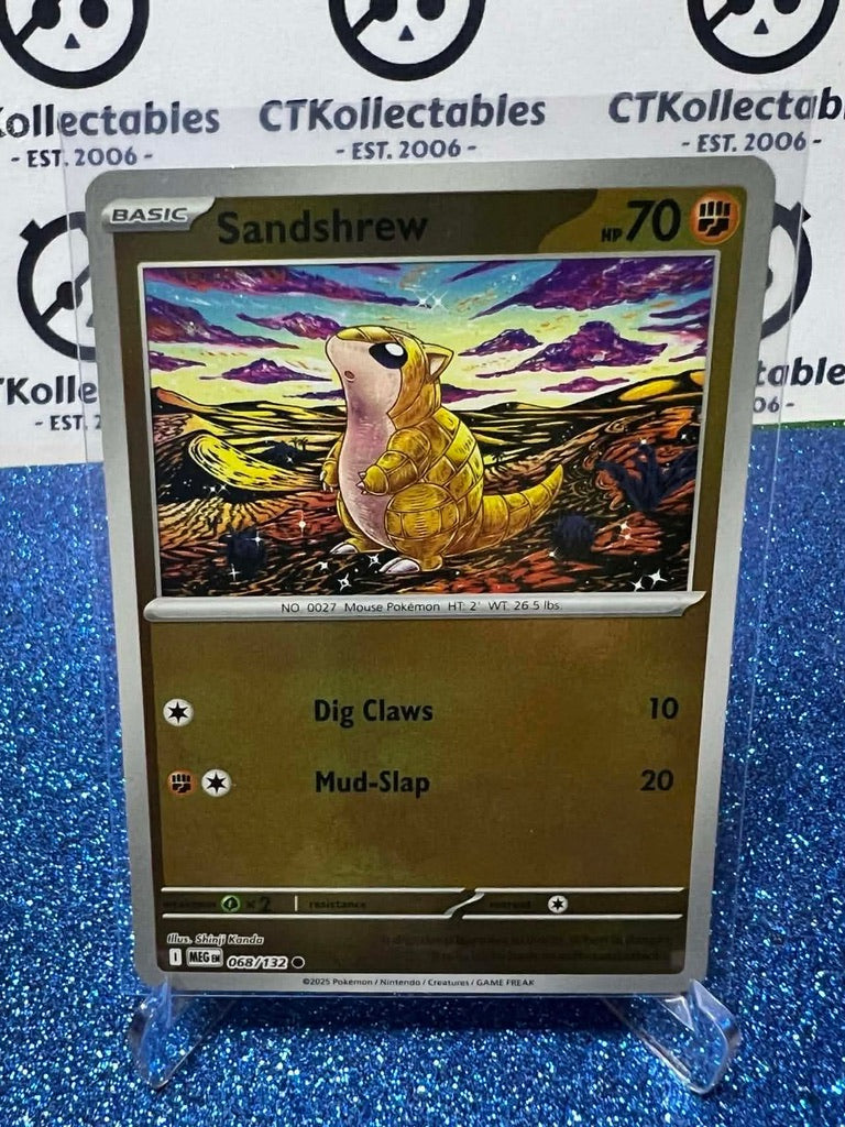 Sandshrew Reverse Holo #068/132 Mega Evolution Pokemon
