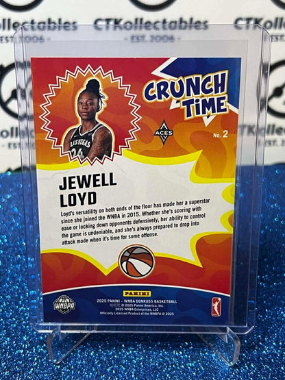 2025 Panini Donruss WNBA Crunch Time Press Proof Blue #2 Jewell Loyd Aces