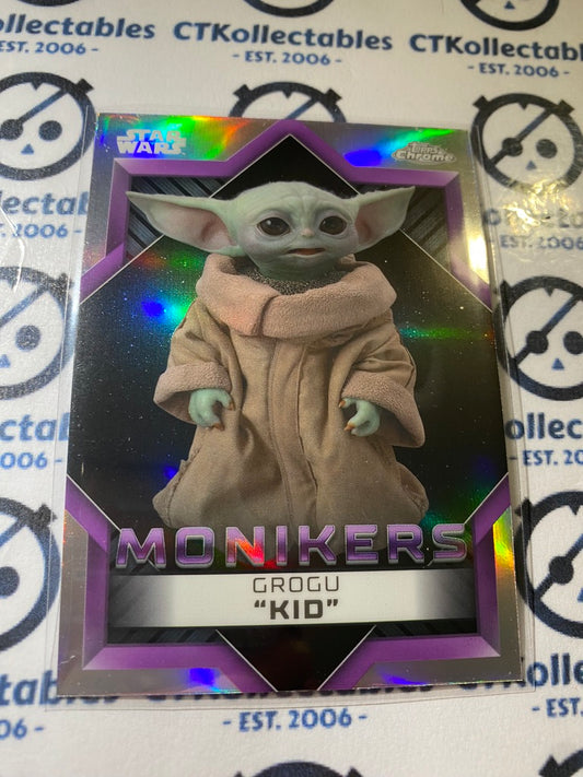 2023 Topps Chrome Star Wars - Grogu Monikers Siver Refractor