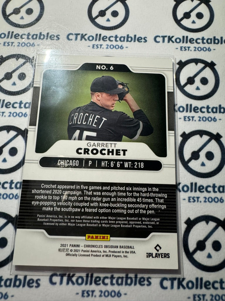 2021 Chronicles MLB Baseball Obsidian Garrett Crochet Rookie Card RC #6 Chicago