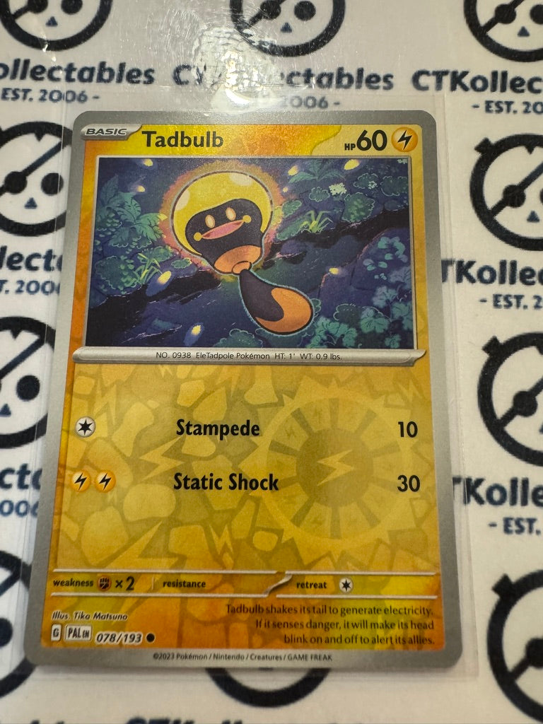 Tadbulb Reverse Holo #078/193 Scarlet & Violet Paldea Evolved Pokemon Card