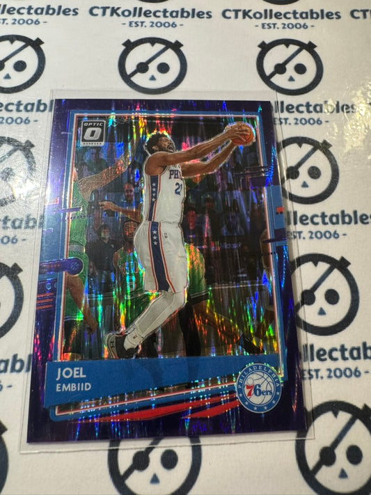 2020-21 NBA Donruss Optic Joel Embiid Purple Shimmer Prizm #20 76ers