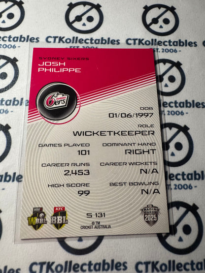 2025/26 CA Cricket Traders Josh Philippe Silver Parallel #S131 6ers