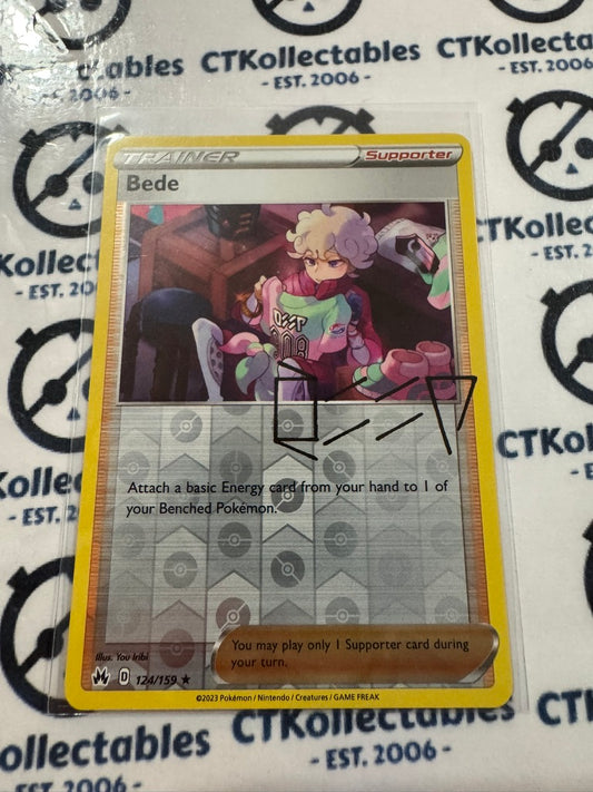 Bede Reverse Holo #124/159 Crown Zenith Pokémon Card