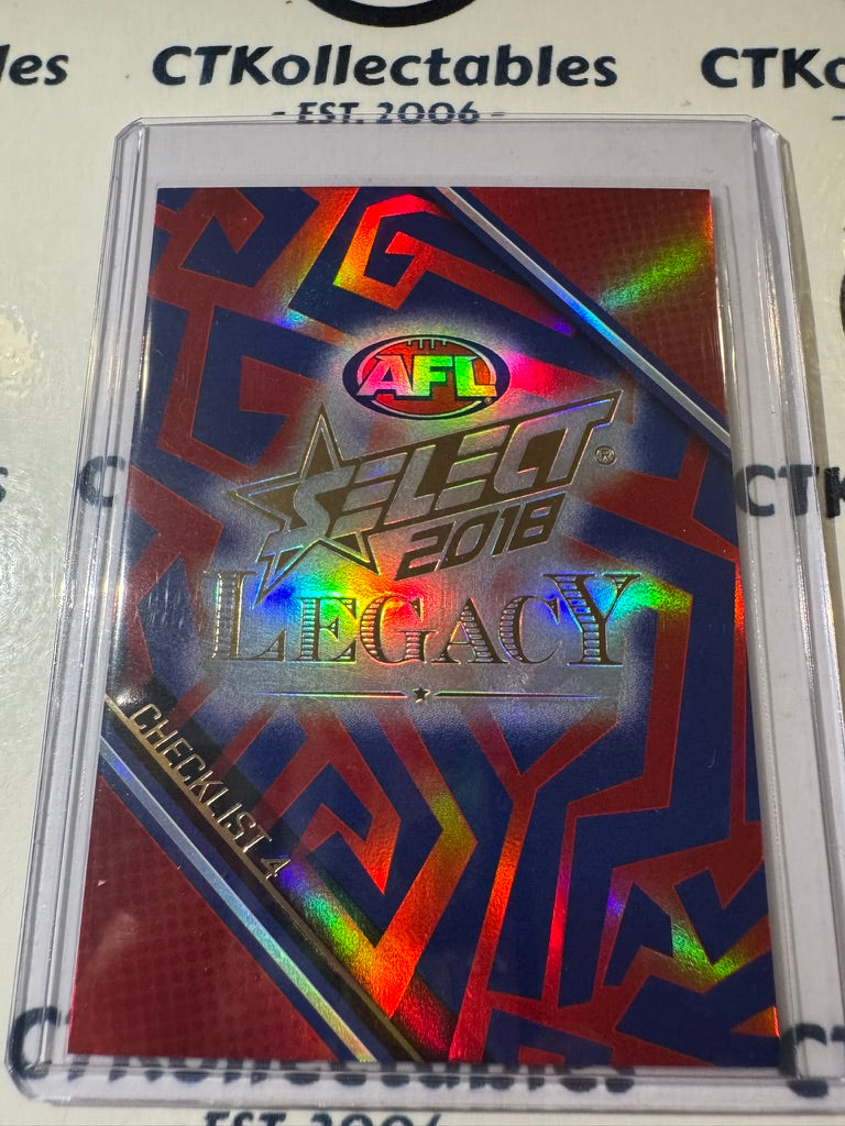 2018 AFL Select Legacy holographic Parallel Checklist #4 #145/350 #HP4