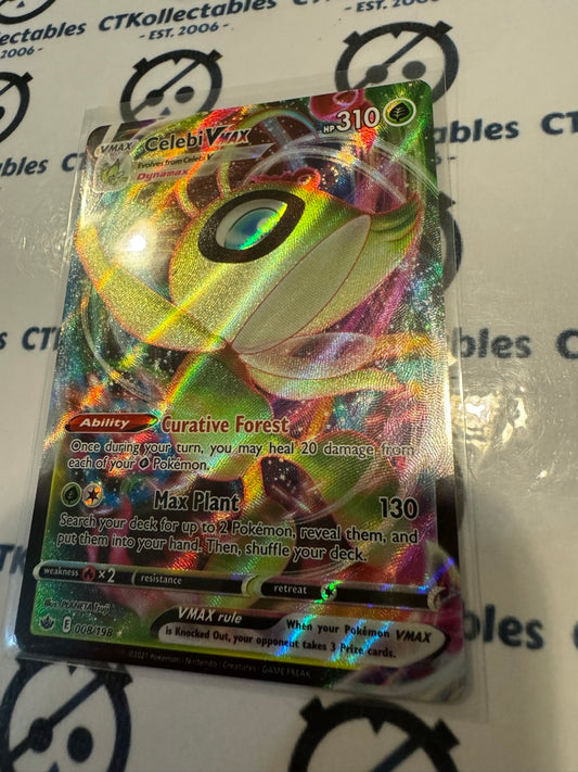 Celebi Vmax Ultra Rare #008/198 Pokemon Card Chilling Reign