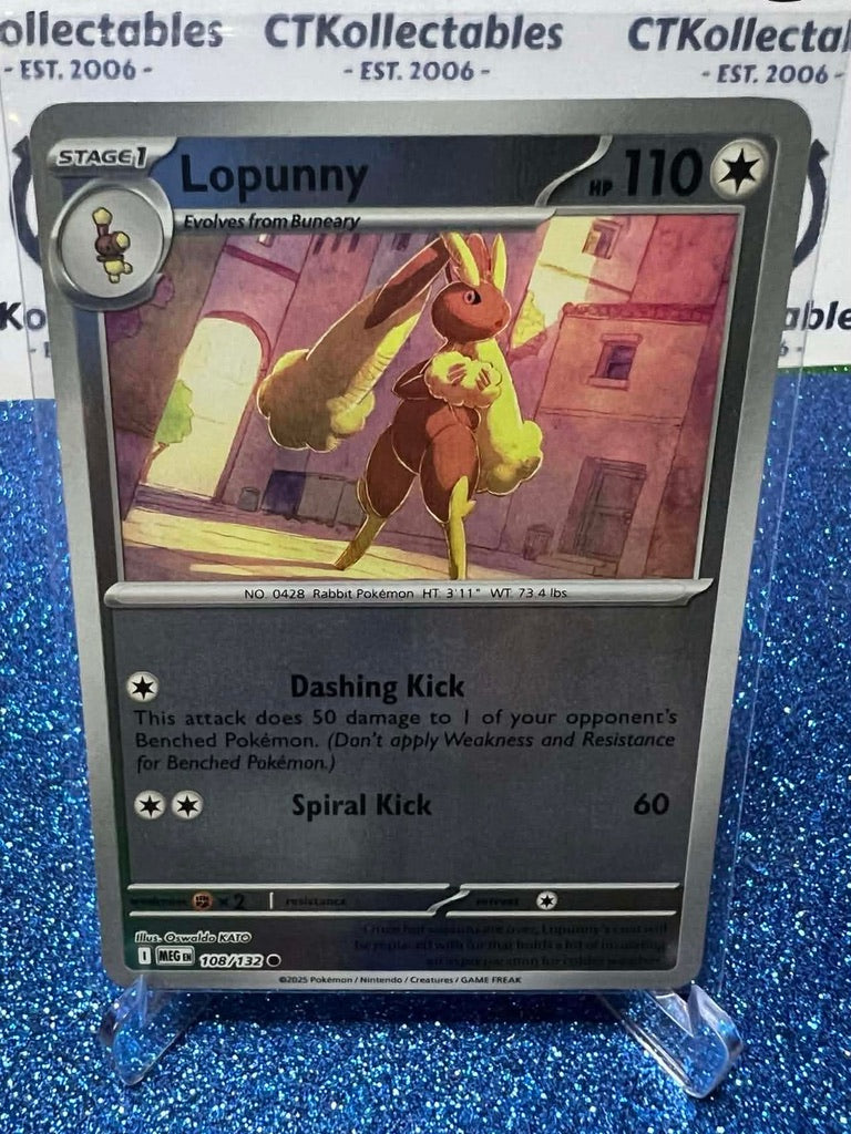 Lopunny Reverse Holo #108/132 Mega Evolution Pokemon