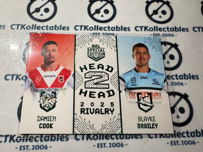 2025 NRL Rivalry Head 2 Head Damien Cook / Blayke Brailey #53/75 H2HG 14/17