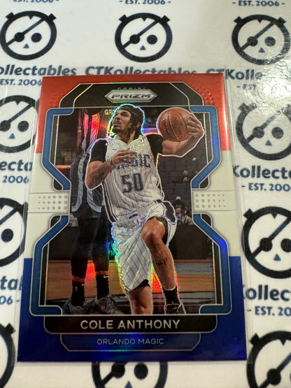 2021-22 NBA Panini Prizm Cole Anthony Red White Blue #121 Magic