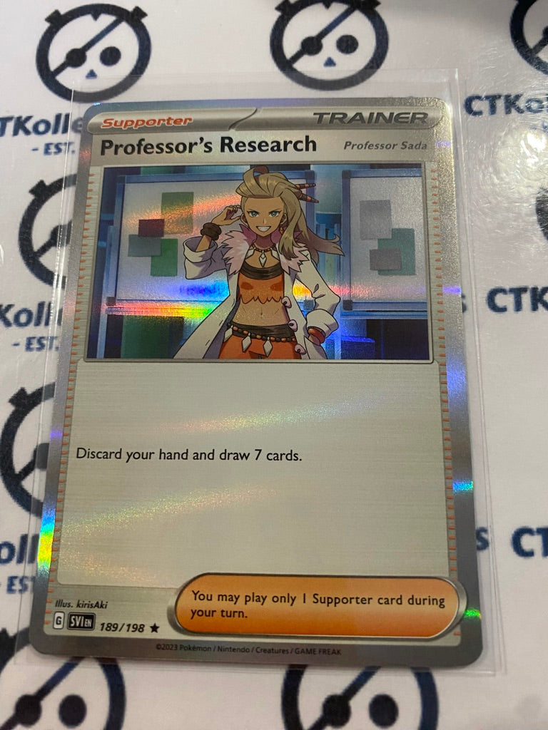 Professors Research Sada Holo Rare #189/198 2023 Scarlet & Violet Pokémon TCG