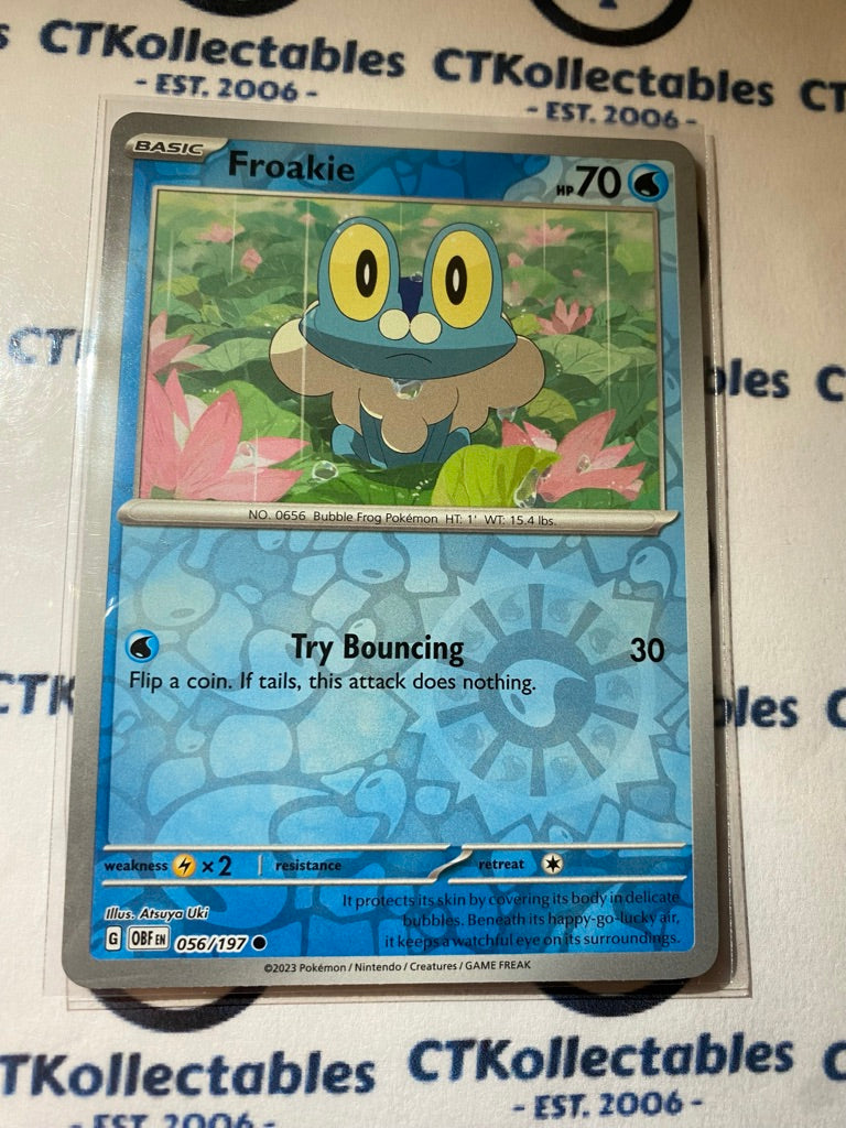 Froakie Reverse Holo #056/197 2023 Obsidian Flames Pokemon Card