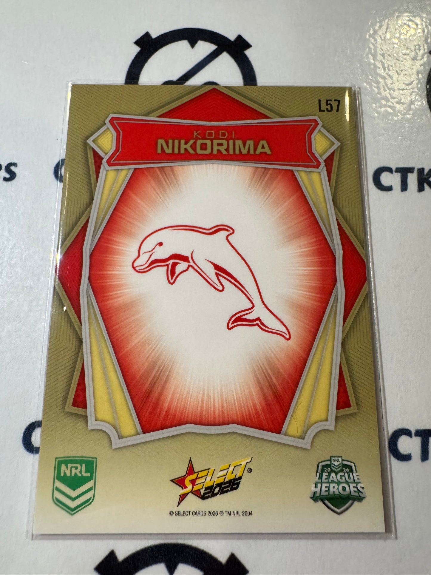 2026 Select NRL League Heroes Luminous Base #L57 Kodi Nikorima Dolphins