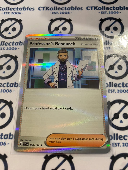 Professors Research Turo Holo Rare #190/198 2023 Scarlet & Violet Pokémon TCG