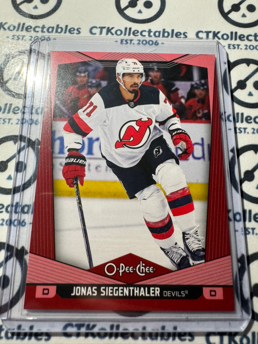 2024-25 O-Pee-Chee Hockey RED BORDER #366 Jonas Siegenthaler New Jersey Devils