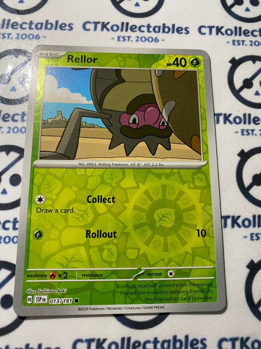 Rellor Reverse Holo #013/191 Surging Sparks Pokémon TCG 2024