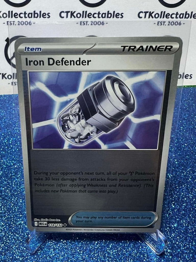 Iron Defender Reverse Holo #118/132 Mega Evolution Pokemon