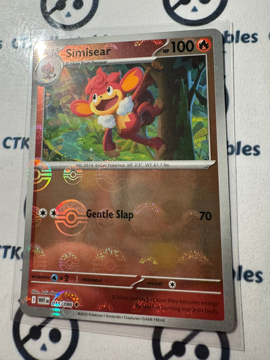 Simisear Poke Ball Reverse Holo Scarlet & Violet White Flare #015/086 Pokemon