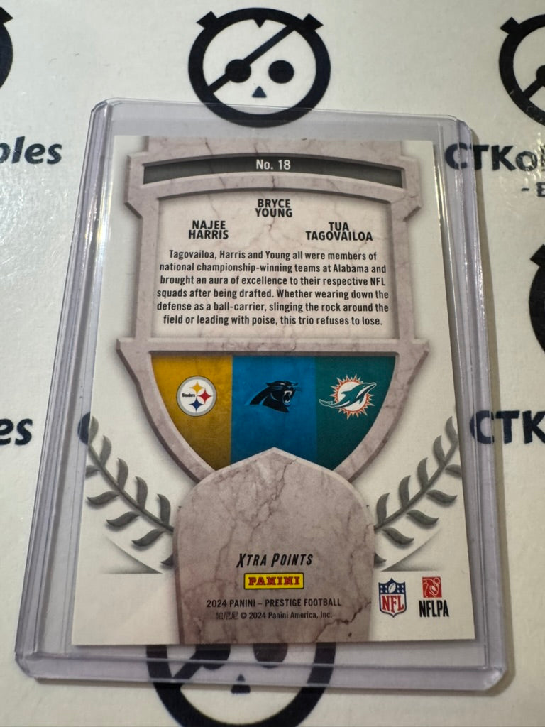 2024 NFL Prestige Alma Mater Red Xtra Points #021/399 Harris/Young/Tagovailoa