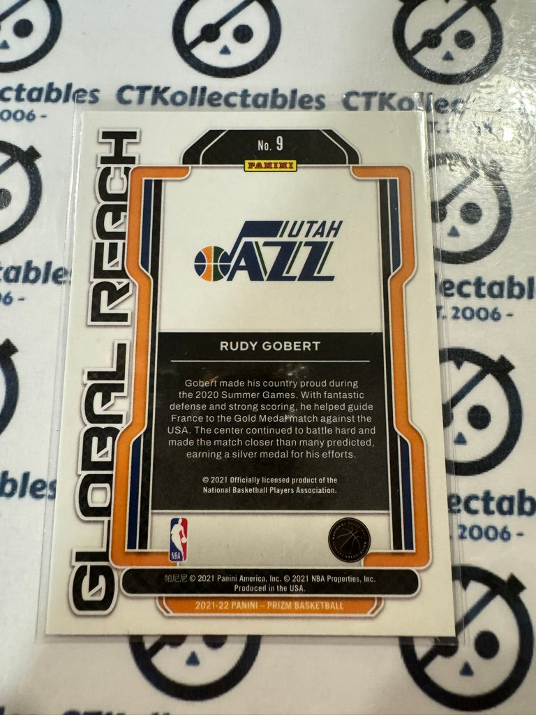 2021-22 NBA Panini Prizm Rudy Gobert Global Reach #9 Jazz