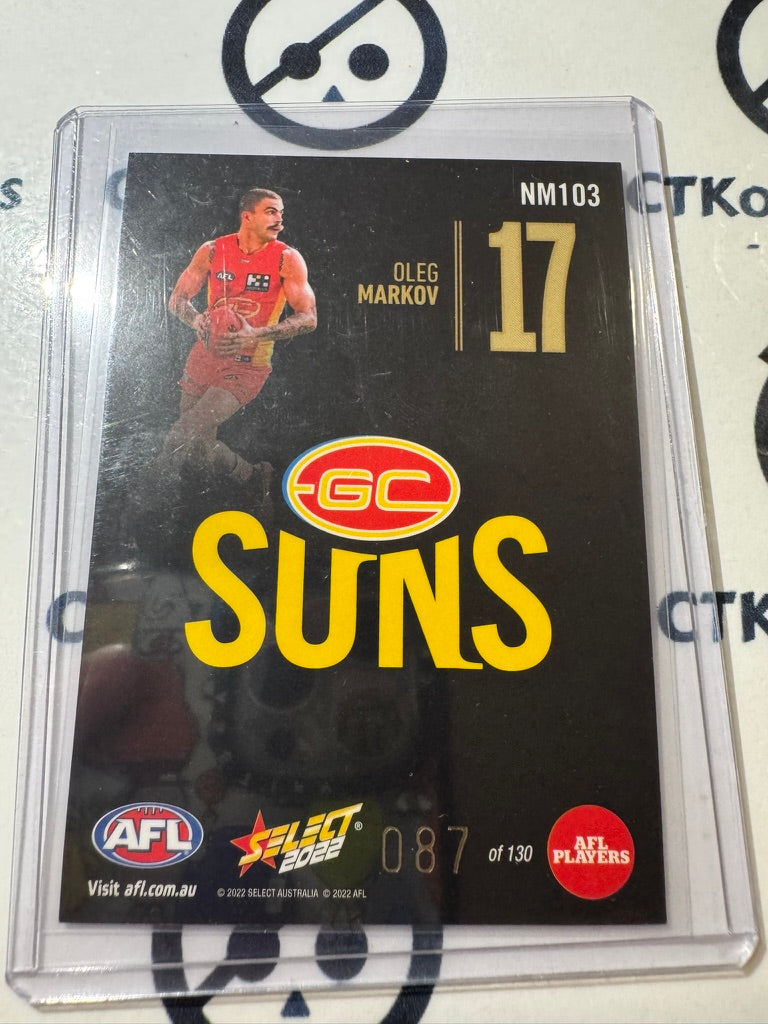 2022 AFL Footy Stars Numbers Midnight #NM103 Oleg Markov #087/130