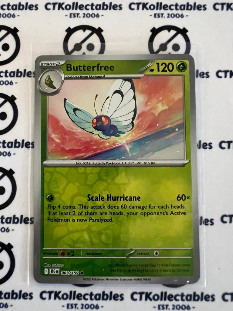 Butterfree Reverse Holo #003/159 Journey Together Pokemon Card TCG