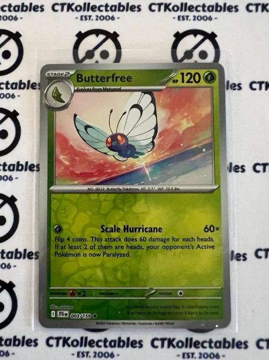 Butterfree Reverse Holo #003/159 Journey Together Pokemon Card TCG