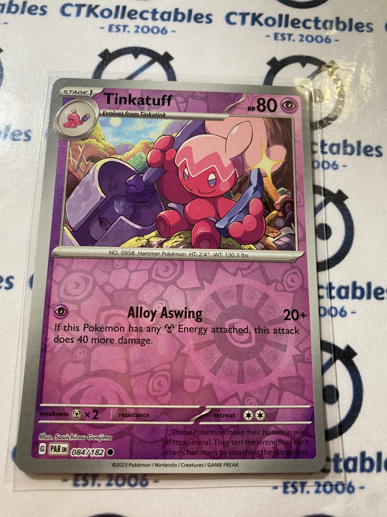 Tinkatuff Reverse Holo #084/182 2023 Scarlet & Violet Paradox Rift Pokémon TCG