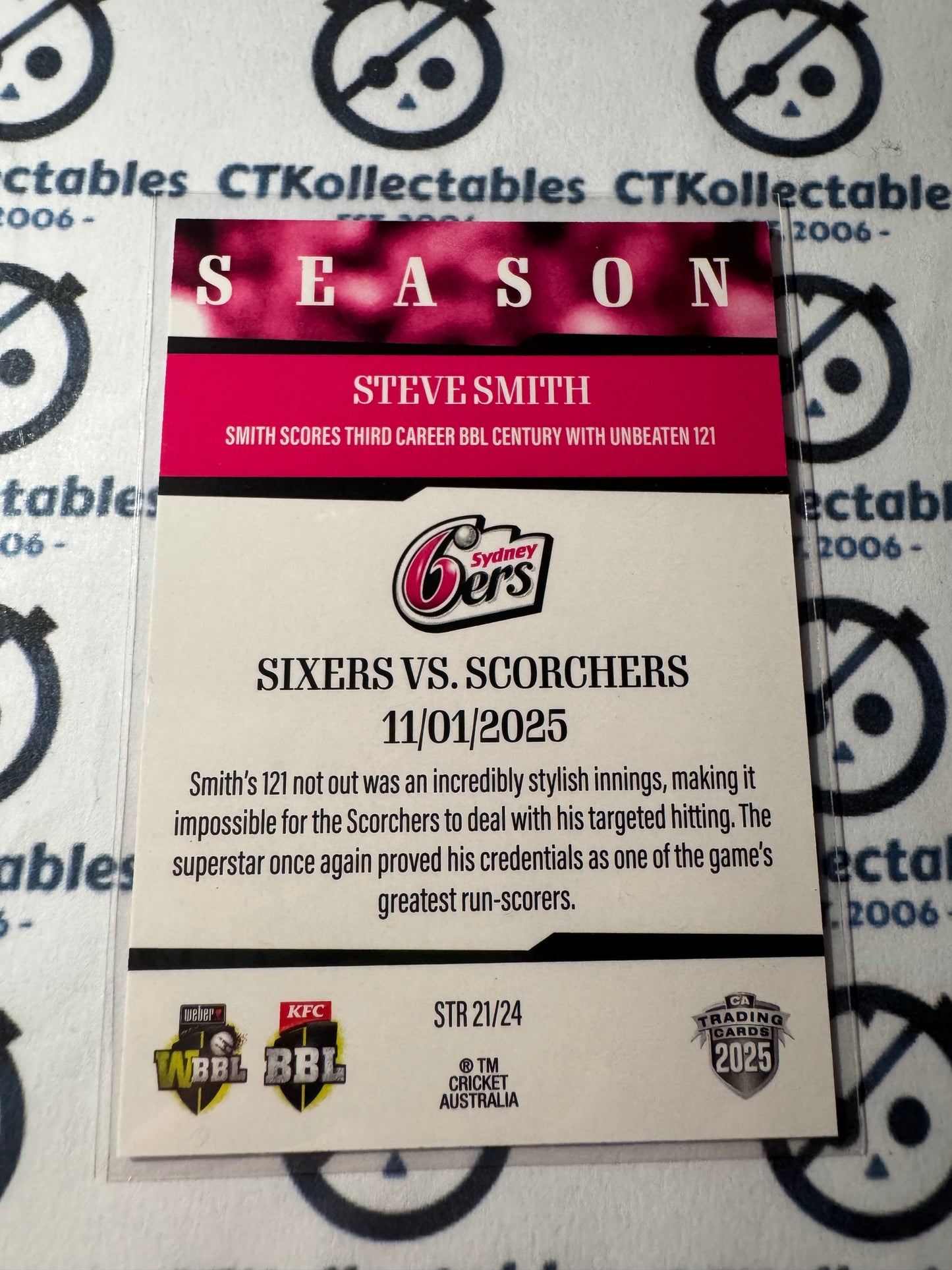 2025/26 CA Cricket Traders Steve Smith Season To Remember STR 21/24