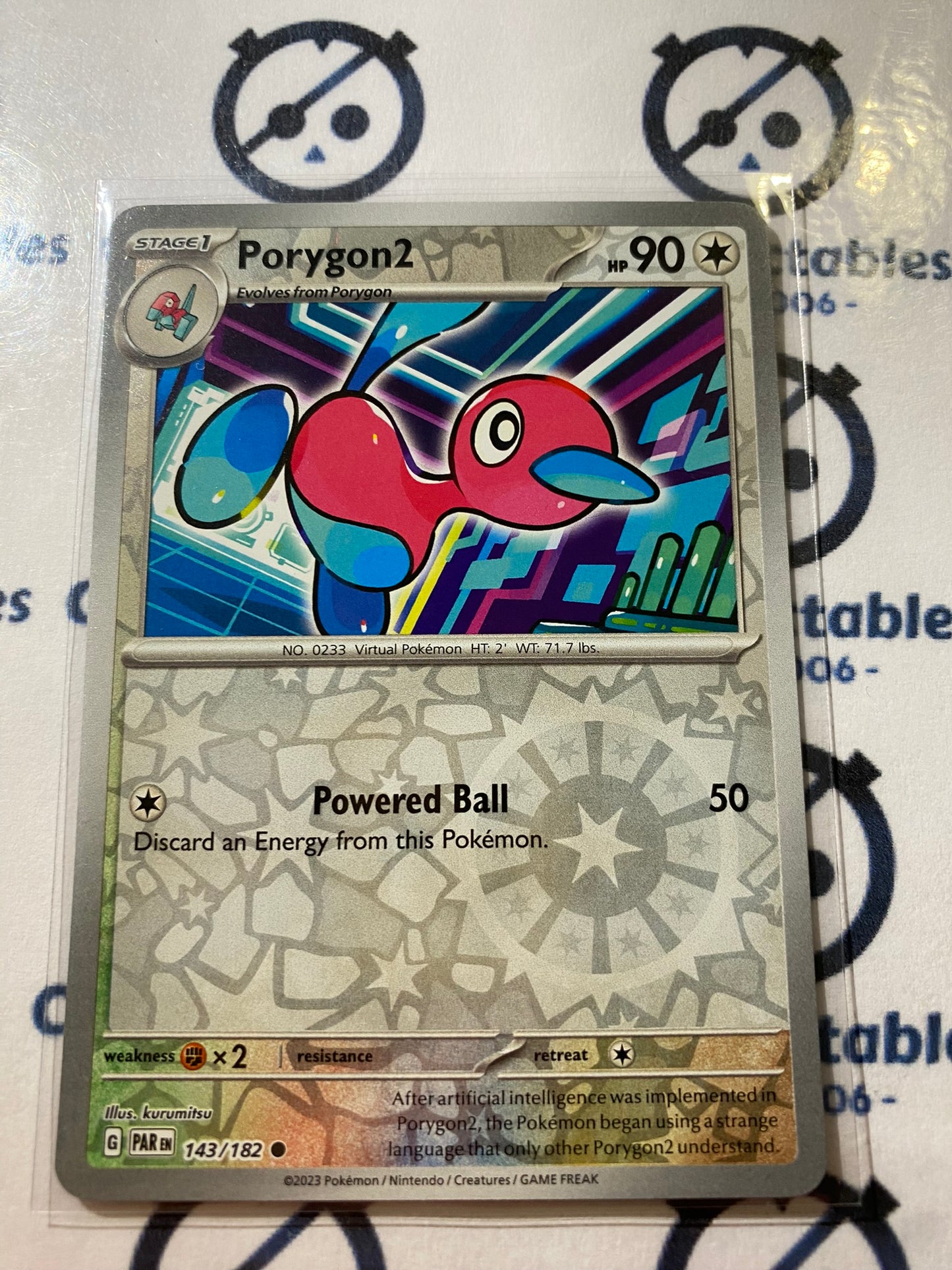 Porygon2 Reverse Holo #143/182 2023 Scarlet & Violet Paradox Rift Pokémon TCG