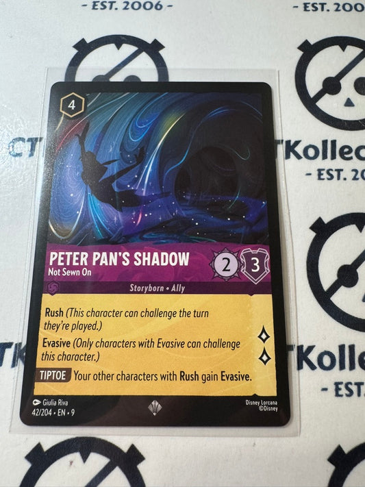 Disney Lorcana Fabled NON-FOIL 42/204 Peter Pan's Shadow - Not Sewn On SR