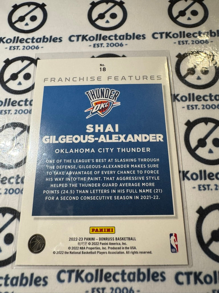 2022/23 Panini NBA Donruss Shai Gilgeous-Alexander Franchise Features OKC