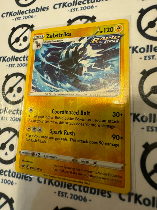 Zebstrika Reverse Holo #051/198 Pokemon Card Chilling Reign