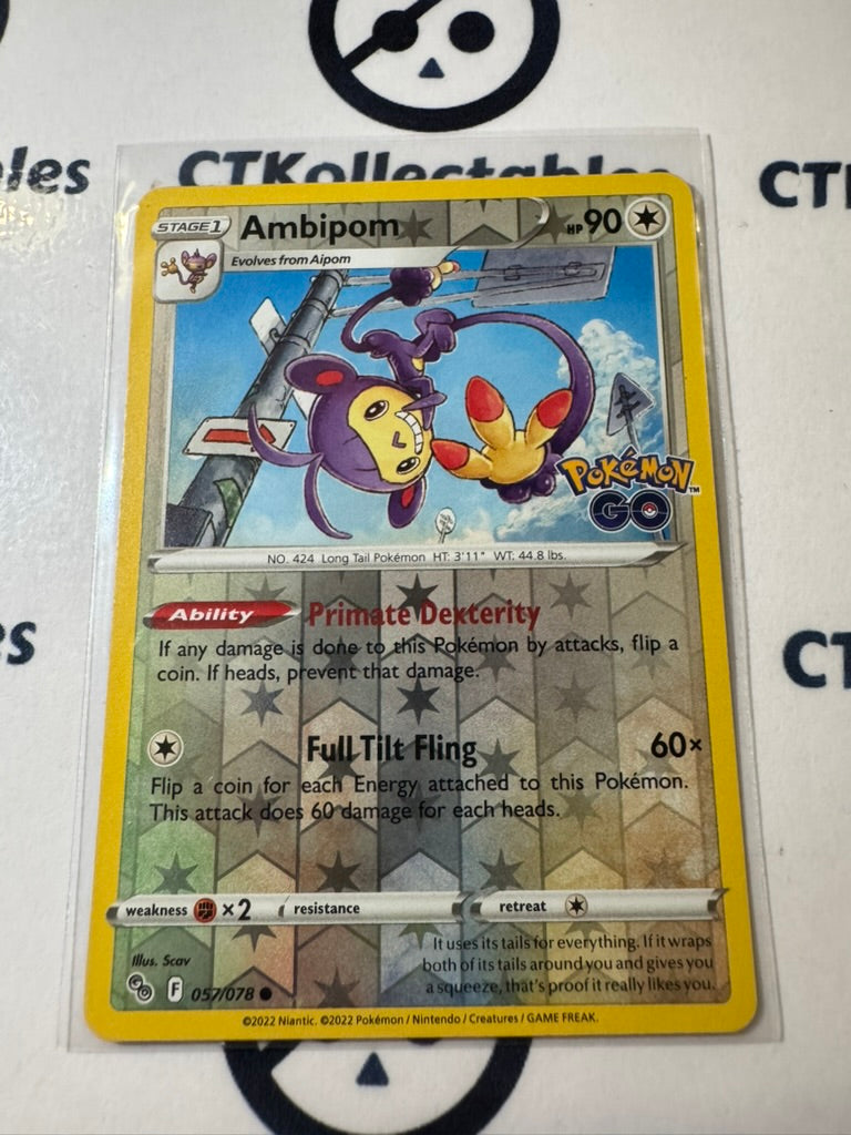 Ambipom #057/078 Reverse Holo -Pokemon Go ! Pokemon Card