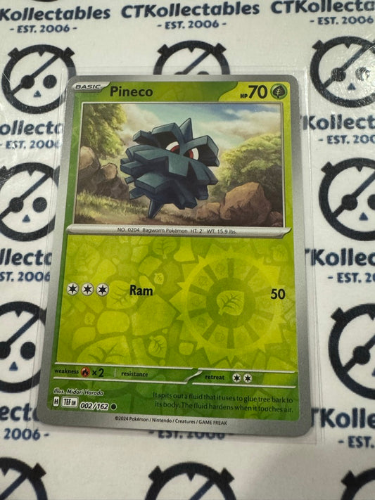 Pineco Reverse Holo Scarlet & Violet Temporal Forces # 002/162 Pokemon