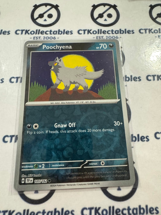 Poochyena Reverse Holo Scarlet & Violet Temporal Forces # 105/162 Pokemon