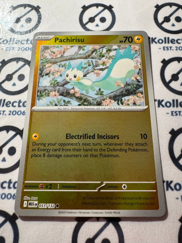 Pachi Rizuu Reverse Critters Pachirisu Reverse Holo #051/132 Mega Evolution Pokemon – CTKollectables