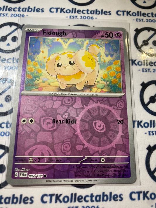 Fidough Reverse Holo #097/198 2023 Scarlet & Violet Pokémon TCG