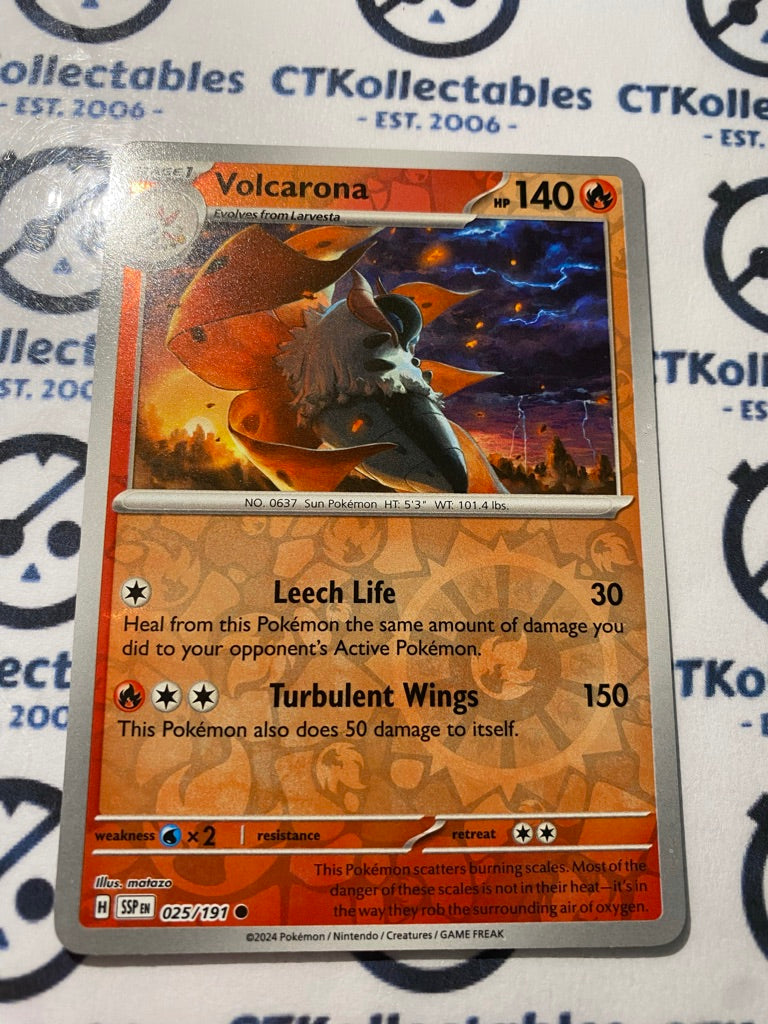 Volcarona Reverse Holo #025/191 Surging Sparks Pokémon TCG 2024