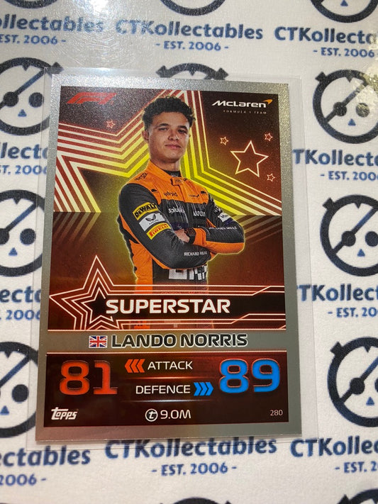 2023 Topps Turbo Attax F1 -Foil Lando Norris Superstar #280 McLaren