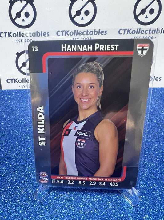 2025 AFLW Teamcoach Silver #73 Hannah Priest Saints