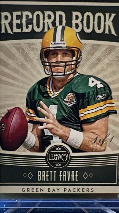 2020 NFL Legacy Brett Favre Record Book Black 1/1 one of one ! RB-BF Packers